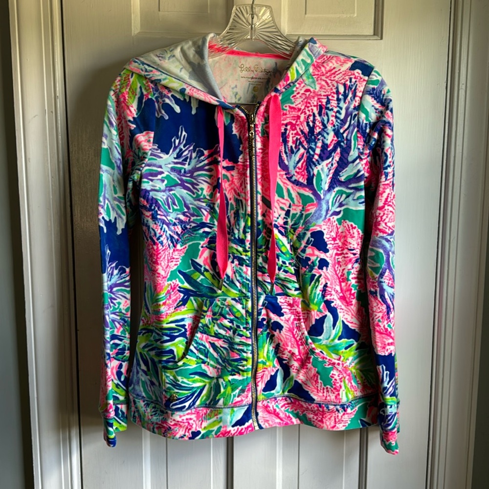 Lilly Pulitzer Velour Track Jacket/Hoodie